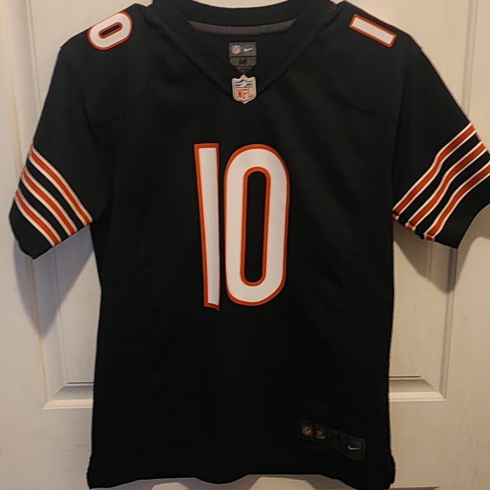 NFL Chicago Bears Trubisky 10 Black Jersey with Orange and White Details Youth